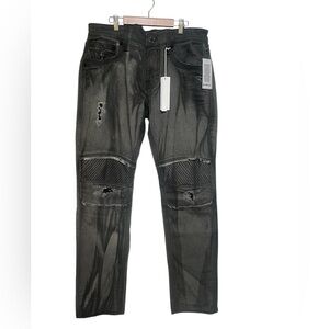 Rock Revival Armory Biker Faded Gray Distressed
Embellished Jeans